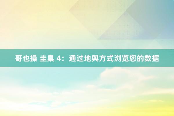 哥也操 圭臬 4：通过地舆方式浏览您的数据