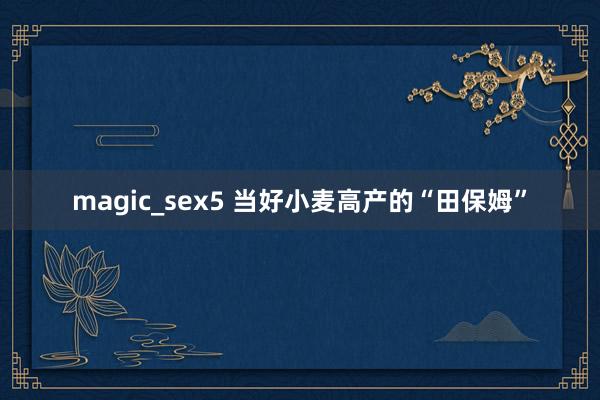 magic_sex5 当好小麦高产的“田保姆”