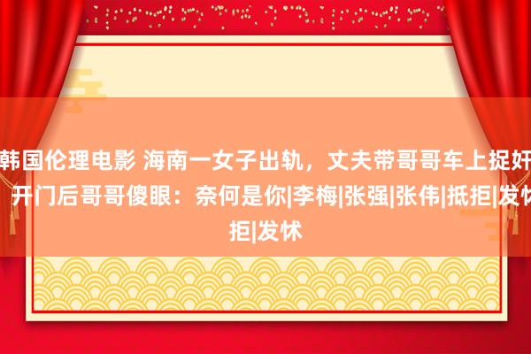 韩国伦理电影 海南一女子出轨，丈夫带哥哥车上捉奸，开门后哥哥傻眼：奈何是你|李梅|张强|张伟|抵拒|发怵