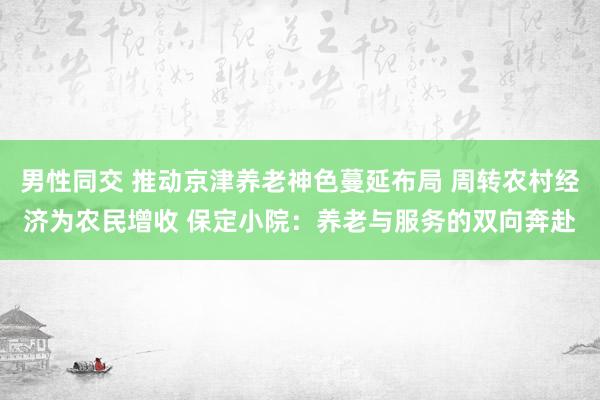 男性同交 推动京津养老神色蔓延布局 周转农村经济为农民增收 保定小院：养老与服务的双向奔赴