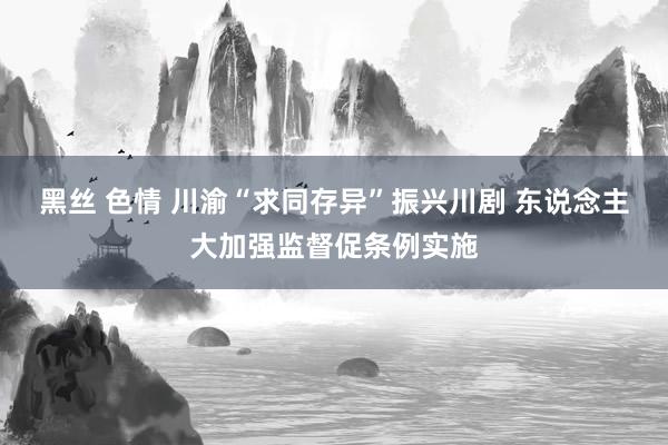黑丝 色情 川渝“求同存异”振兴川剧 东说念主大加强监督促条例实施