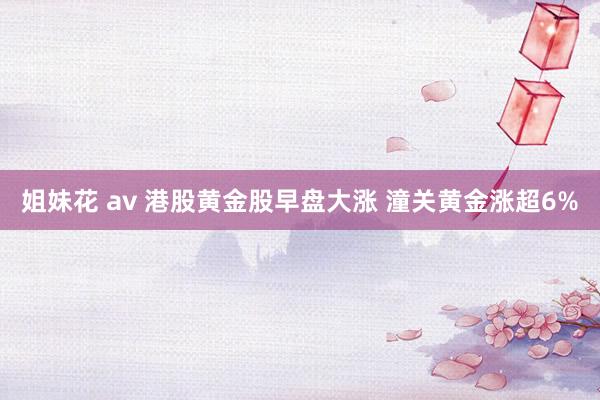 姐妹花 av 港股黄金股早盘大涨 潼关黄金涨超6%